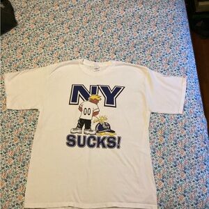 White Graphic T-Shirt with NY Design